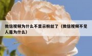 微信视频为什么不显示粉丝了（微信视频不见人是为什么）