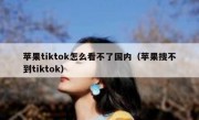 苹果tiktok怎么看不了国内（苹果搜不到tiktok）