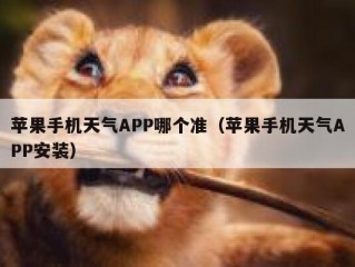 苹果手机天气APP哪个准（苹果手机天气APP安装）