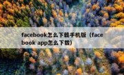 facebook怎么下载手机版（facebook app怎么下载）
