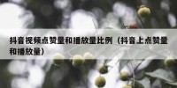 抖音视频点赞量和播放量比例（抖音上点赞量和播放量）