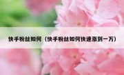 快手粉丝如何（快手粉丝如何快速涨到一万）