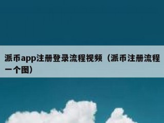 派币app注册登录流程视频（派币注册流程一个图）
