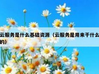 云服务是什么基础资源（云服务是用来干什么的）