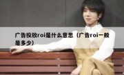 广告投放roi是什么意思（广告roi一般是多少）