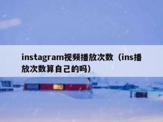 instagram视频播放次数（ins播放次数算自己的吗）