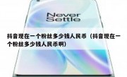 抖音现在一个粉丝多少钱人民币（抖音现在一个粉丝多少钱人民币啊）