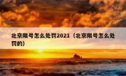 北京限号怎么处罚2021（北京限号怎么处罚的）