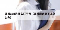 派币app为什么打不开（派币最近登不上怎么办）