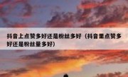 抖音上点赞多好还是粉丝多好（抖音里点赞多好还是粉丝量多好）