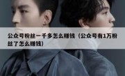 公众号粉丝一千多怎么赚钱（公众号有1万粉丝了怎么赚钱）