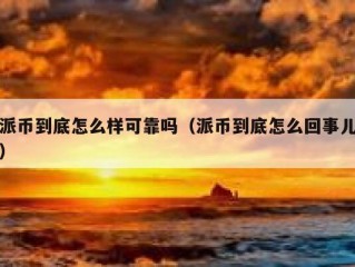 派币到底怎么样可靠吗（派币到底怎么回事儿）