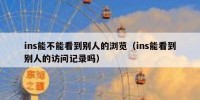 ins能不能看到别人的浏览（ins能看到别人的访问记录吗）