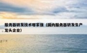 服务器研发技术哪家强（国内服务器研发生产龙头企业）