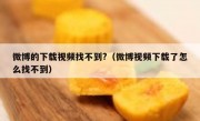 微博的下载视频找不到?（微博视频下载了怎么找不到）