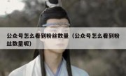 公众号怎么看到粉丝数量（公众号怎么看到粉丝数量呢）