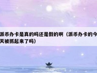 派币办卡是真的吗还是假的啊（派币办卡的今天被抓起来了吗）