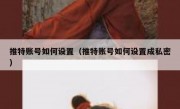 推特账号如何设置（推特账号如何设置成私密）