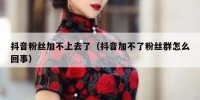 抖音粉丝加不上去了（抖音加不了粉丝群怎么回事）
