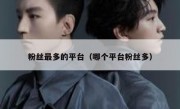 粉丝最多的平台（哪个平台粉丝多）