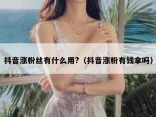 抖音涨粉丝有什么用?（抖音涨粉有钱拿吗）