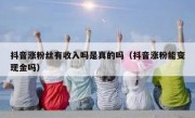 抖音涨粉丝有收入吗是真的吗（抖音涨粉能变现金吗）
