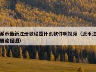 派币最新注册教程是什么软件啊视频（派币注册流程图）