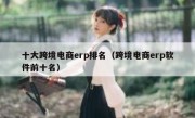 十大跨境电商erp排名（跨境电商erp软件前十名）