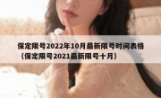 保定限号2022年10月最新限号时间表格（保定限号2021最新限号十月）