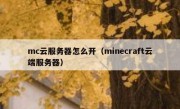 mc云服务器怎么开（minecraft云端服务器）