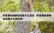 抖音里的加粉丝团是什么意思（抖音里的加粉丝团是什么意思啊）