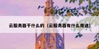 云服务器干什么的（云服务器有什么用途）
