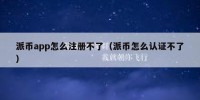 派币app怎么注册不了（派币怎么认证不了）