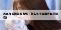 怎么样关掉云服务呢（怎么关闭云服务自动续费）