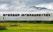 国产服务器品牌（国产服务器品牌前十大排名）
