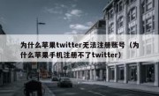 为什么苹果twitter无法注册账号（为什么苹果手机注册不了twitter）