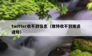 twitter收不到信息（推特收不到推送通知）