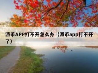 派币APP打不开怎么办（派币app打不开了）