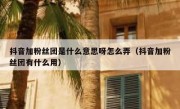 抖音加粉丝团是什么意思呀怎么弄（抖音加粉丝团有什么用）