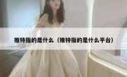 推特指的是什么（推特指的是什么平台）