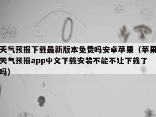 天气预报下载最新版本免费吗安卓苹果（苹果天气预报app中文下载安装不能不让下载了吗）