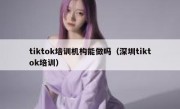 tiktok培训机构能做吗（深圳tiktok培训）