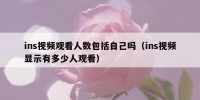 ins视频观看人数包括自己吗（ins视频显示有多少人观看）