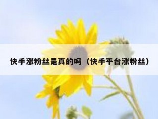 快手涨粉丝是真的吗（快手平台涨粉丝）