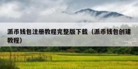 派币钱包注册教程完整版下载（派币钱包创建教程）