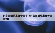 抖音里播放量在哪里看（抖音里播放量在哪里看到）