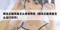 腾讯云服务器怎么使用教程（腾讯云服务器怎么运行软件）