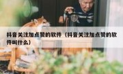 抖音关注加点赞的软件（抖音关注加点赞的软件叫什么）