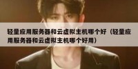 轻量应用服务器和云虚拟主机哪个好（轻量应用服务器和云虚拟主机哪个好用）