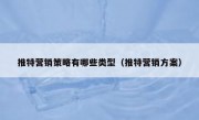 推特营销策略有哪些类型（推特营销方案）